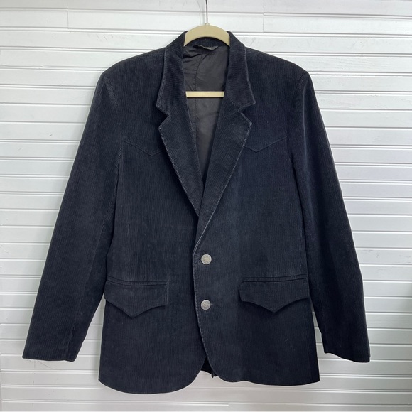 Vintage Suits & Blazers Vintage Pioneer Wear Black Corduroy Blazer